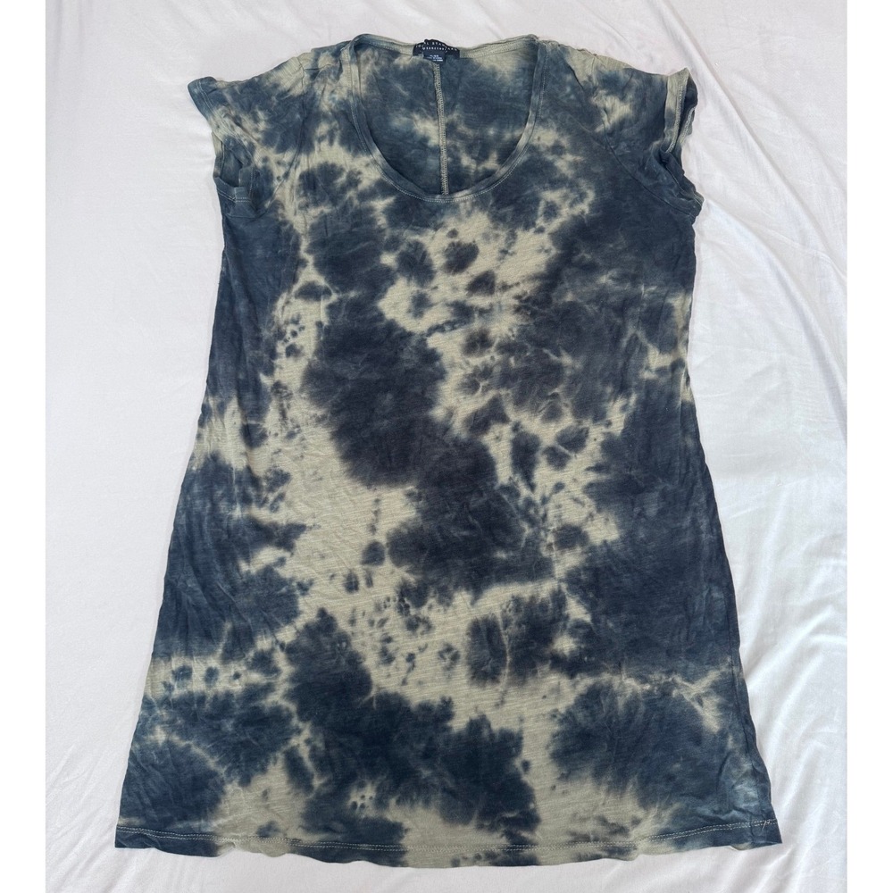 Socal Standard by Sanctuary Tie Dye T-Shirt Dress XL Blue Grey Cap Sleeve
